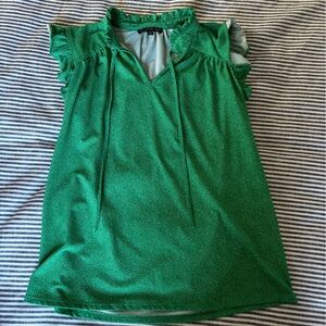 Adrianna Papell Green Polka Dot Blouse